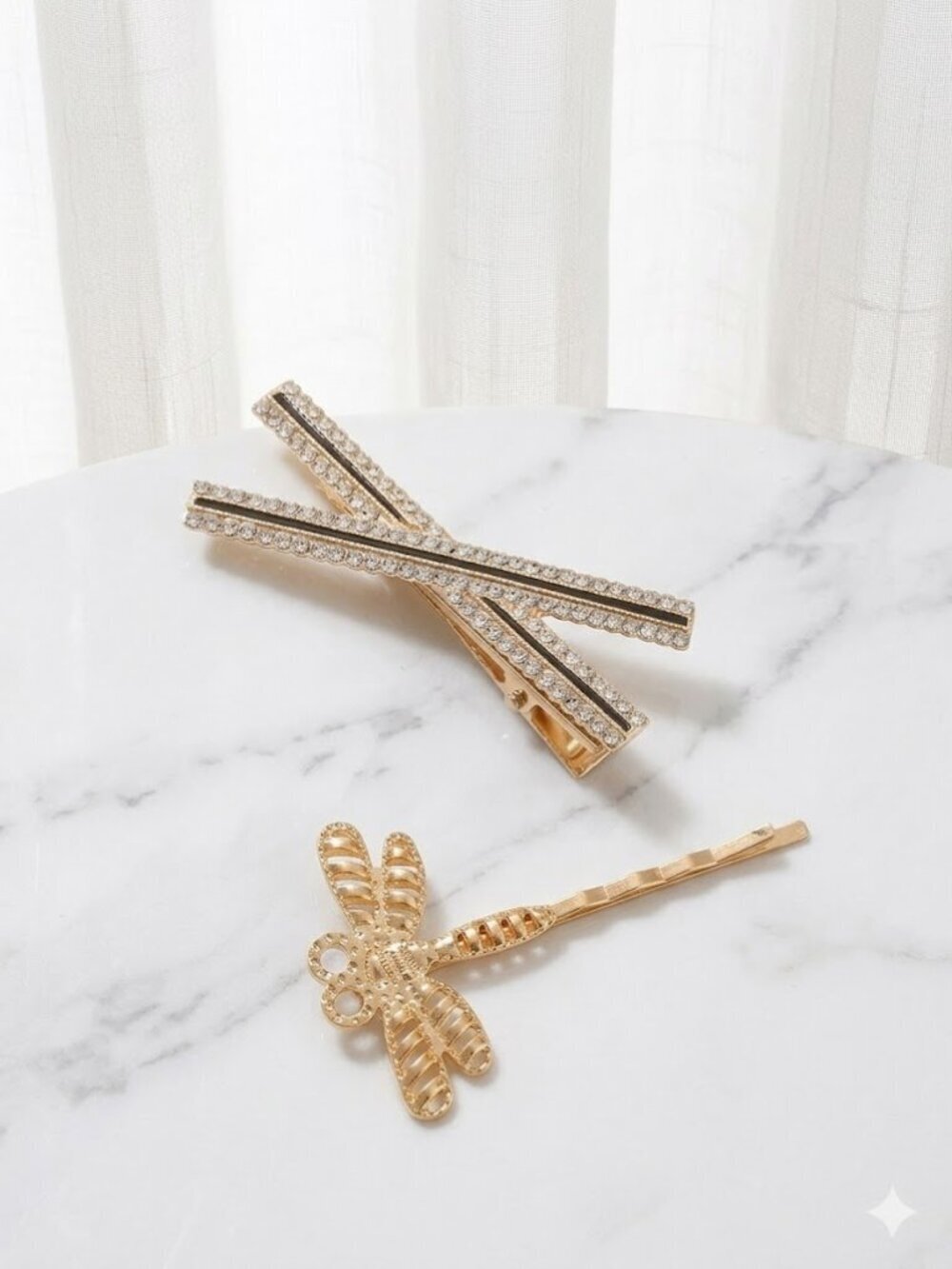 2 Piece Dragon Fly Cross Hair Accessory Set
